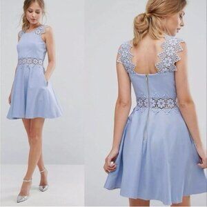 Ted Baker Monaa Periwinkle Lace Drop Waist Dress.